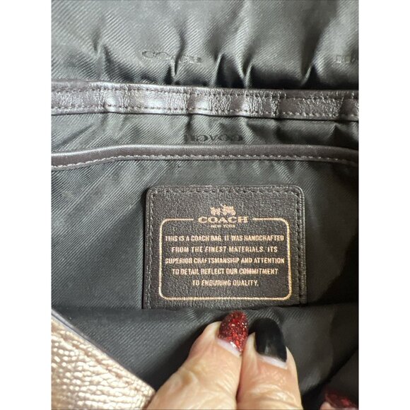 Coach Crosstown Chain Shoulder Bag Leather Pink Women Crossbody Purse Bag - Picture 15 of 15